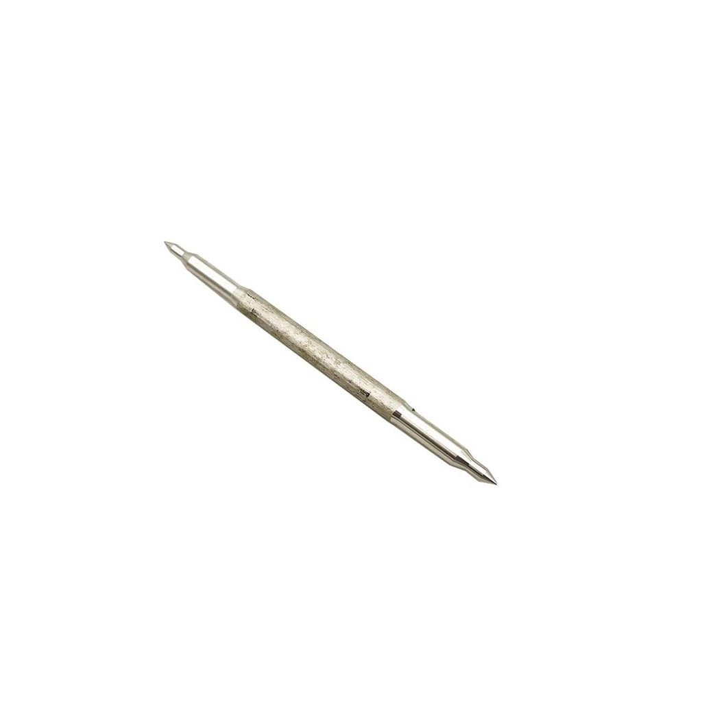 Slender metal pivot alignment tool with tapered point on one end