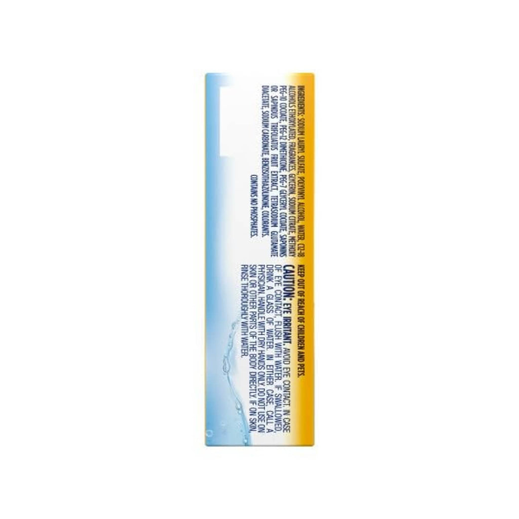 Arm & Hammer detergent sheets box side panel with bar code and warnings