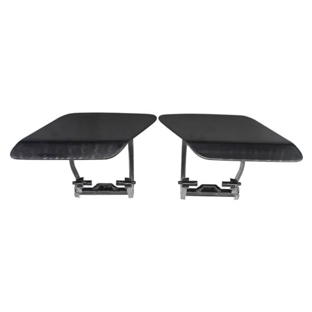 Set of 2 black headlight washer nozzle caps with front mounting clips, left/right