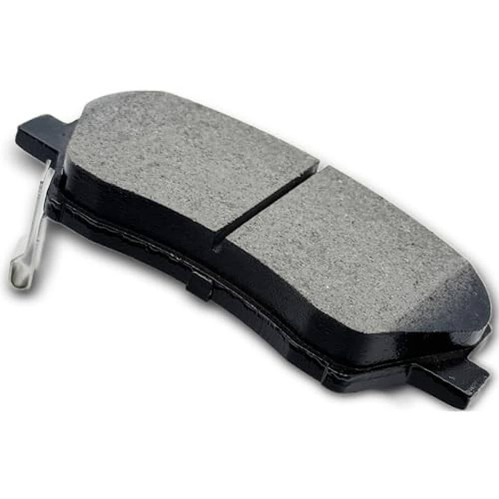 Pair of gray ceramic brake pads with black backing and silver mounting pins