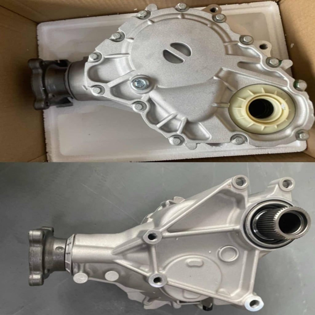 Aluminum transfer case assembly with front housing and circular output seal