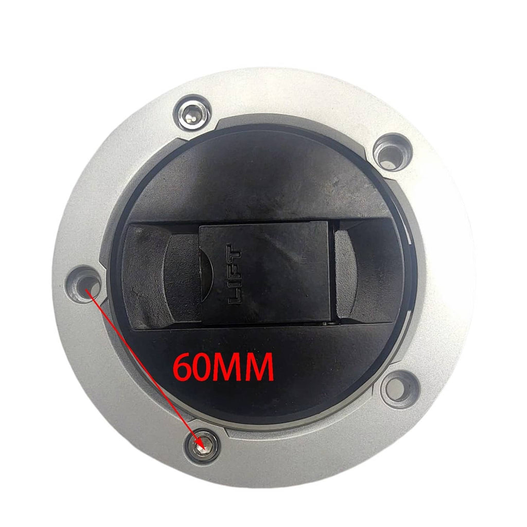 Fuel tank cap cover close-up with black insert and 60mm opening measurement