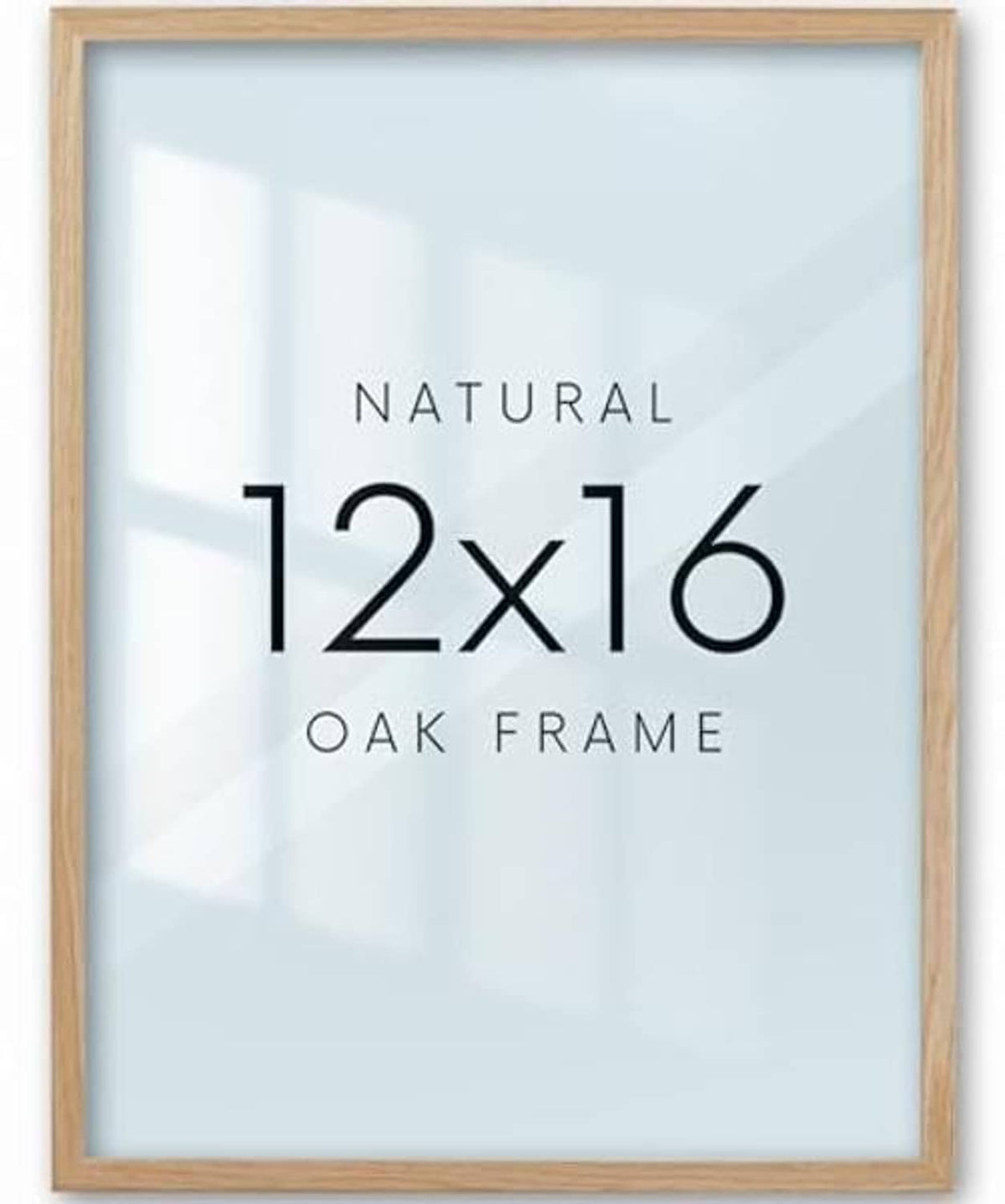 Natural oak 12x16 in picture frame with clear front, no mat