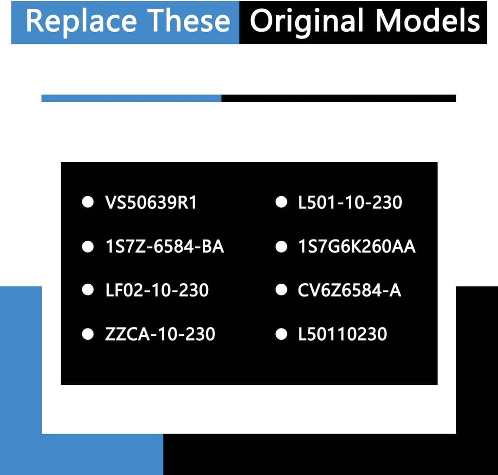 Valve cover gasket set replacement numbers graphic on a dark panel.