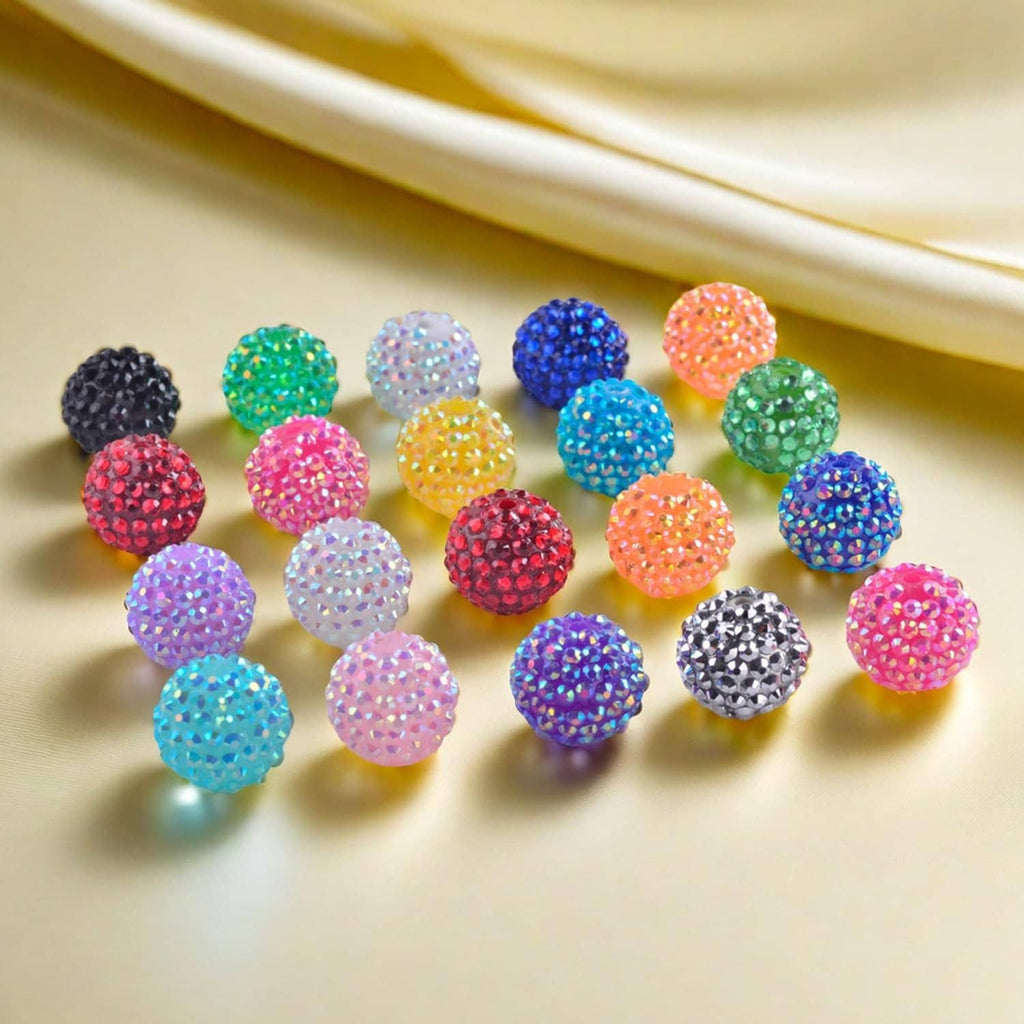 Multicolor rhinestone beads, round faceted balls for decorating pens or keychains