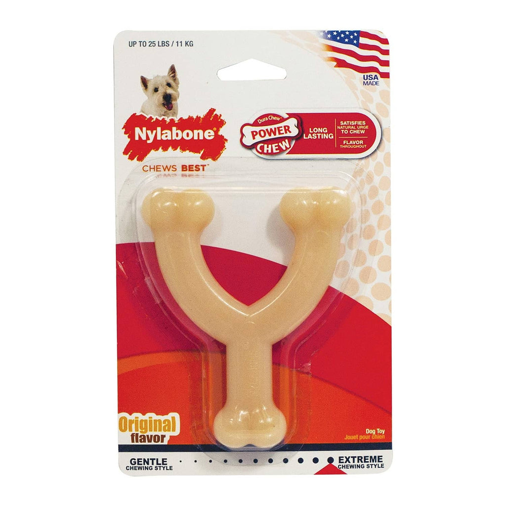 Nylabone Original Power Chew wishbone nylon dog toy in retail blister package