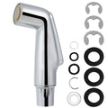 Chrome kitchen sink side sprayer head with round nozzle and included mounting parts