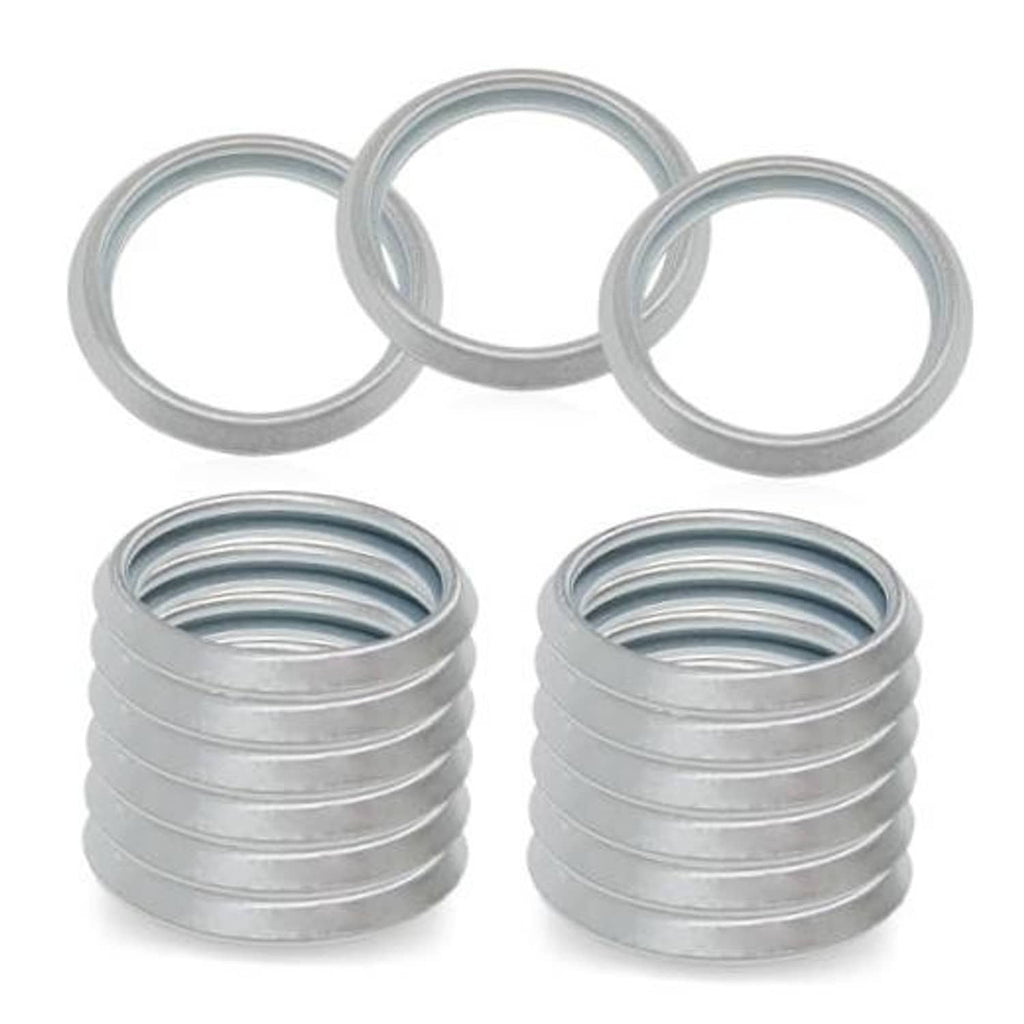 Transmission oil drain plug crush washers, silver metal rings (15-pack)