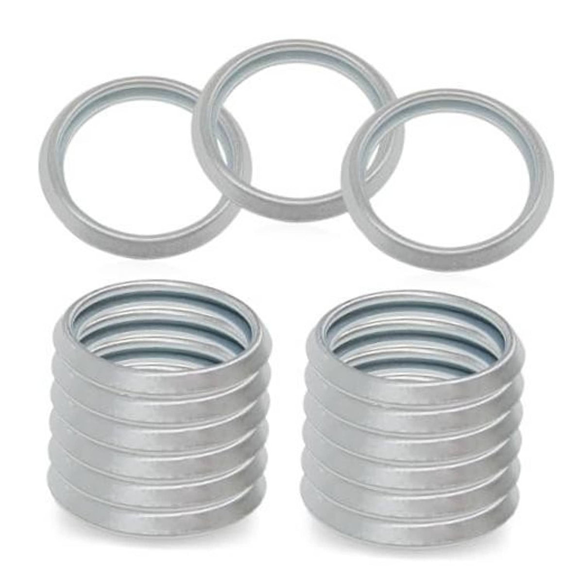 Transmission oil drain plug crush washers, silver metal rings (15-pack)