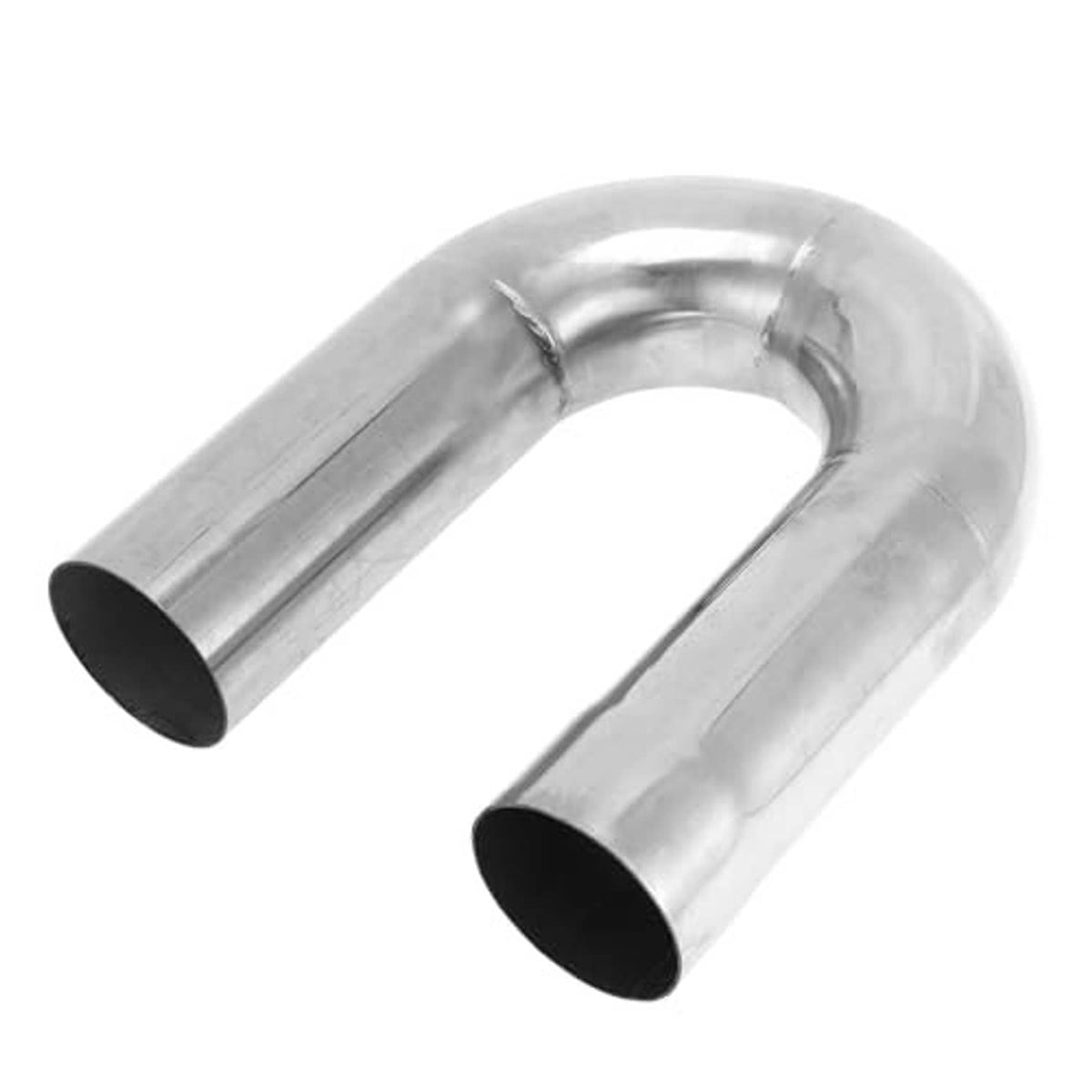 Mirror-polished stainless exhaust U-bend pipe, 180-degree bend with dual open ends