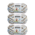 Super bulky baby blanket yarn, 3-pack variegated blue, cream, tan skeins