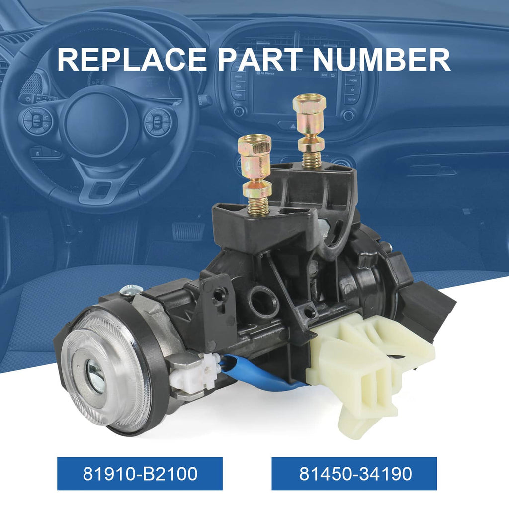 Ignition lock switch assembly with two mounting bolts and two electrical connectors