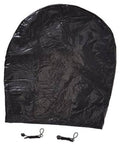 Black vinyl tire guard wheel cover with drawstring ties, semi-circle shape (2-pack)