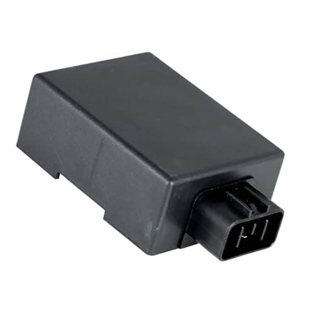 Black CDI ignition control module with front multi-pin plug connector