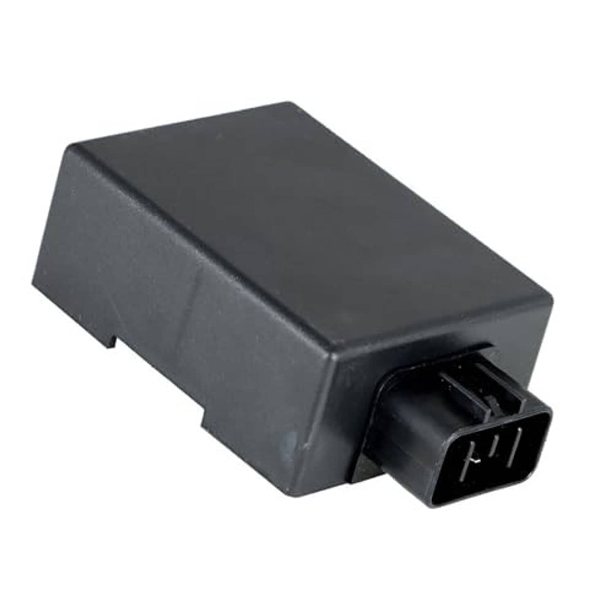 Black CDI ignition control module with front multi-pin plug connector