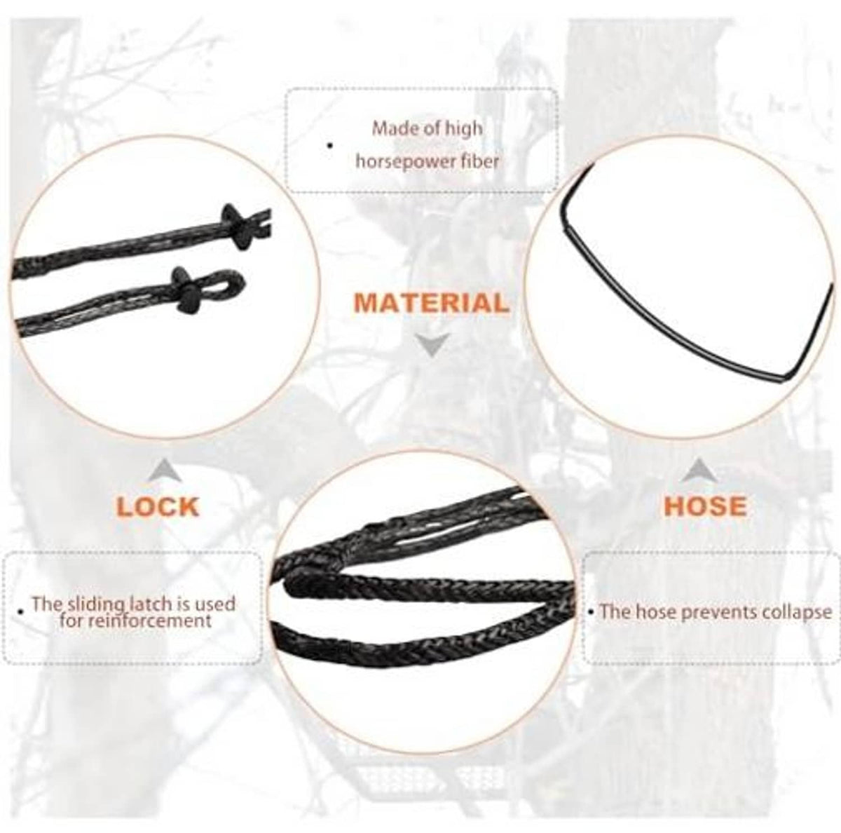 Braided rope climbing aider cord with lock and reinforced hose-style section