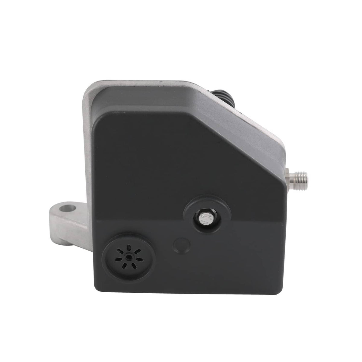 Hydrocarbon dosing module with dark black cover and gray mounting bracket