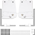 White vertical Murphy bed spring mechanism hardware kit with frame brackets and legs