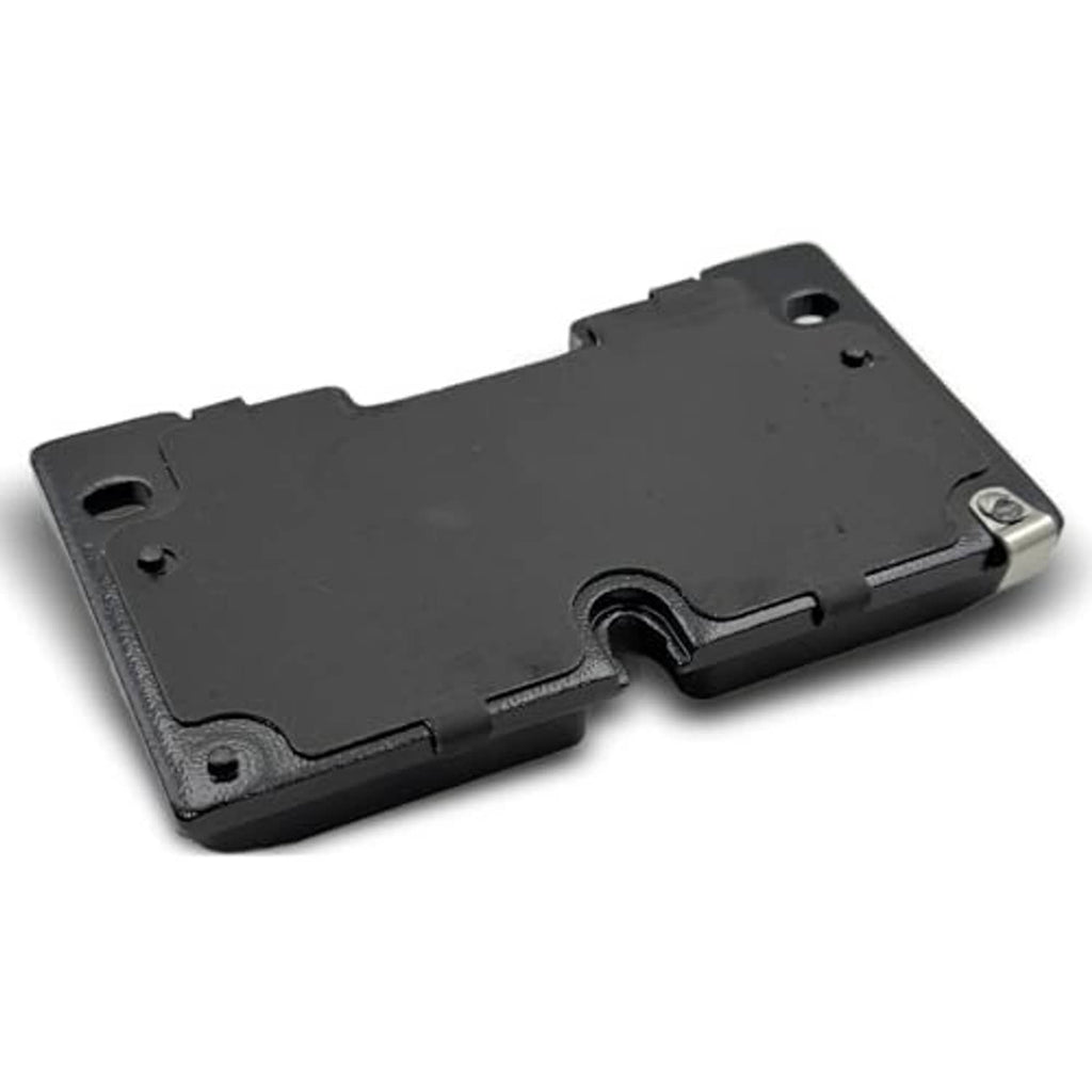 Ceramic brake pads kit, black backing plates with mounting holes and hook tabs