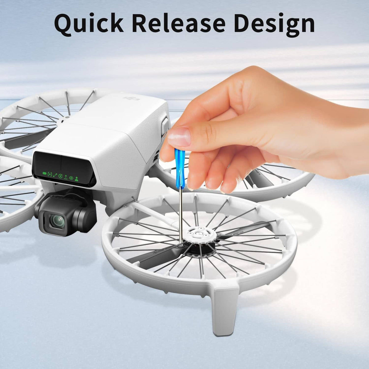 Quick-release replacement propeller blades for DJI Flip drone, with screwdriver