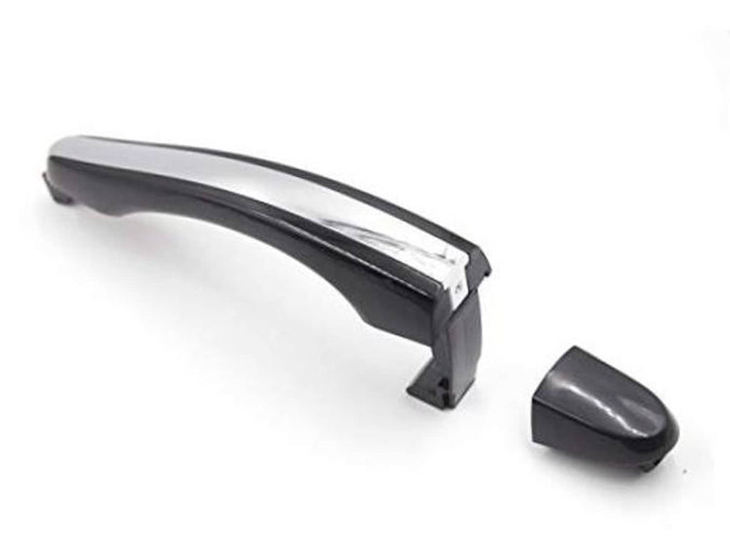 Chrome and black exterior door handle, front passenger right side