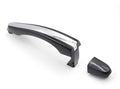 Chrome and black exterior door handle, front passenger right side