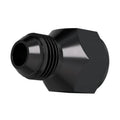 Black AN hose reducer fitting with hex body; female inner port and male threads.