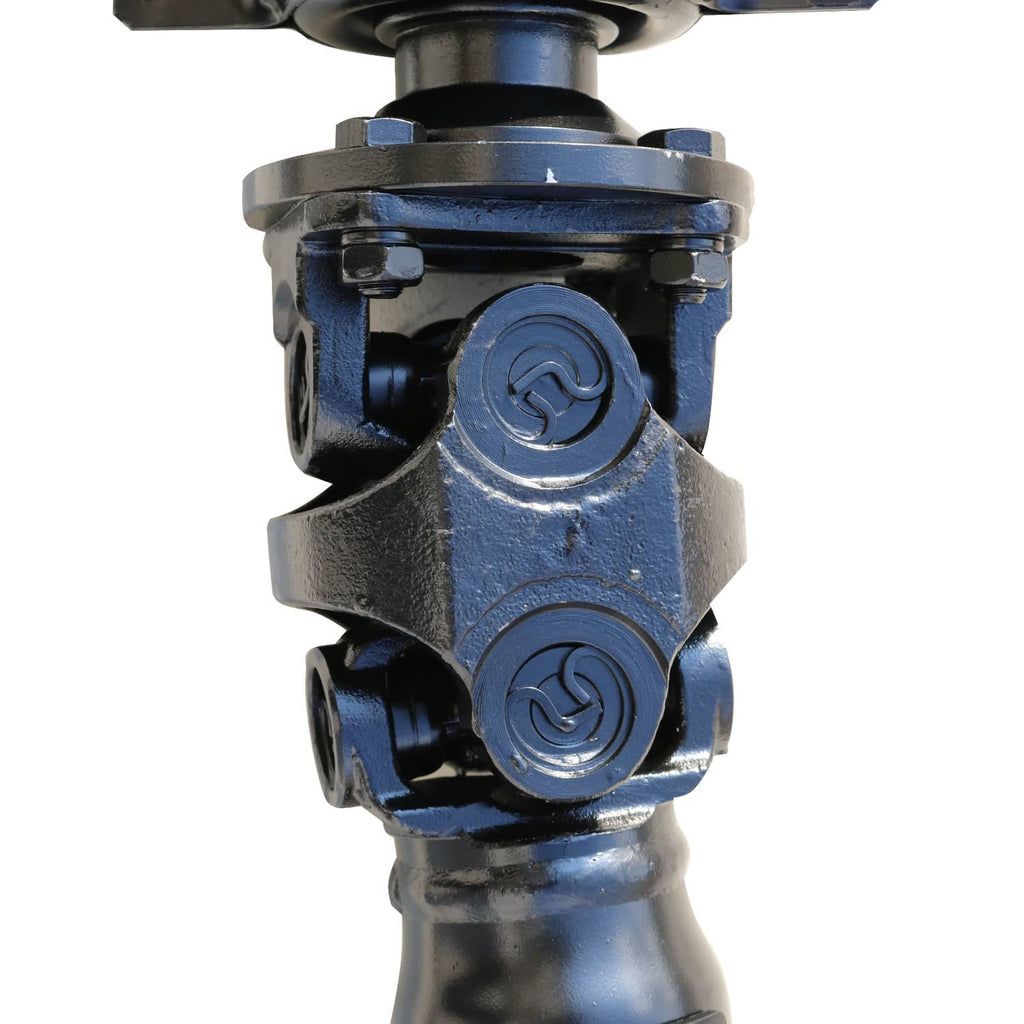 Rear driveshaft u-joint housing with stamped circular marks and bolt points
