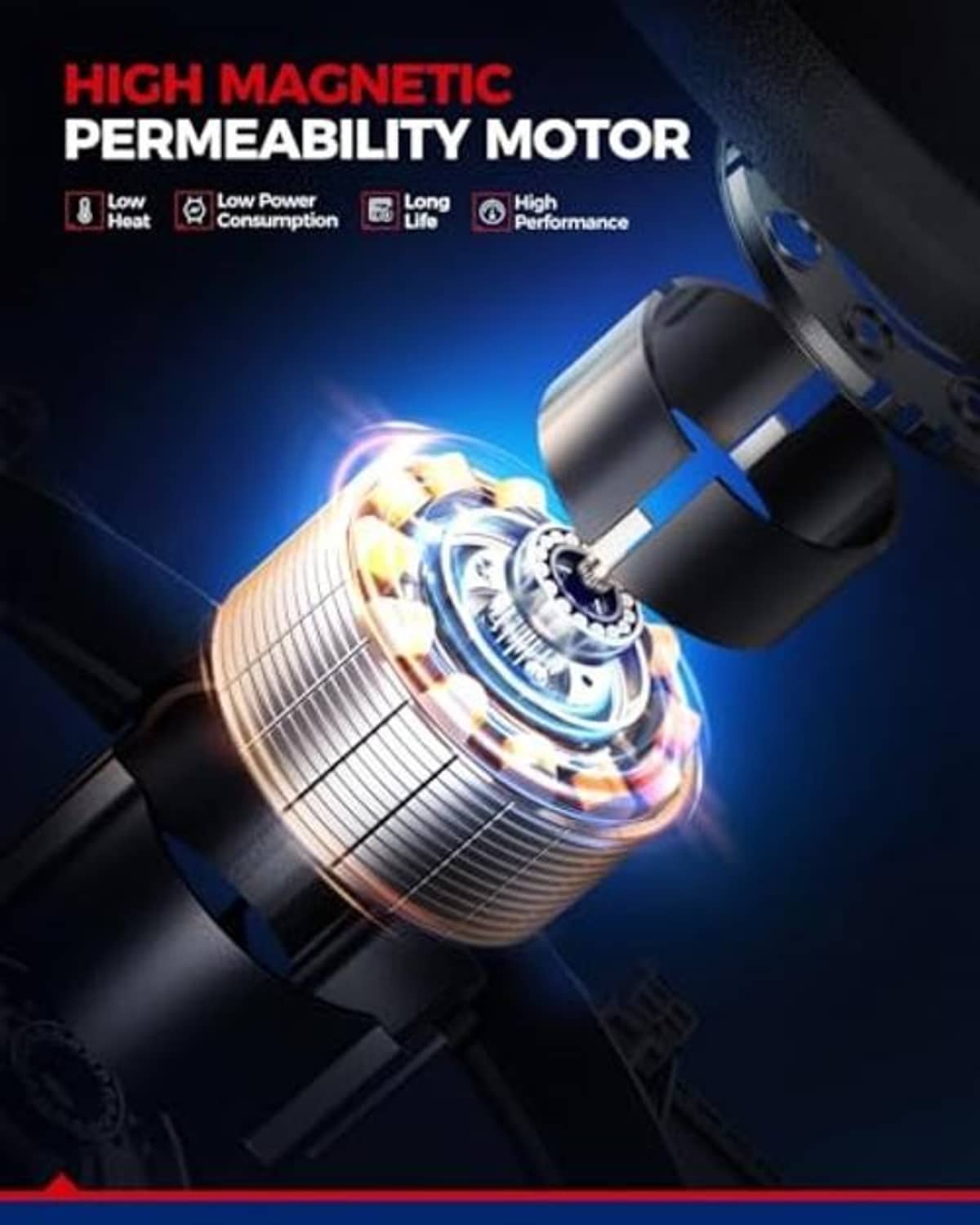 Electric radiator cooling fan motor with visible impeller close-up