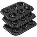 Mini fluted tube cake pan with 6 cavities, dark nonstick finish