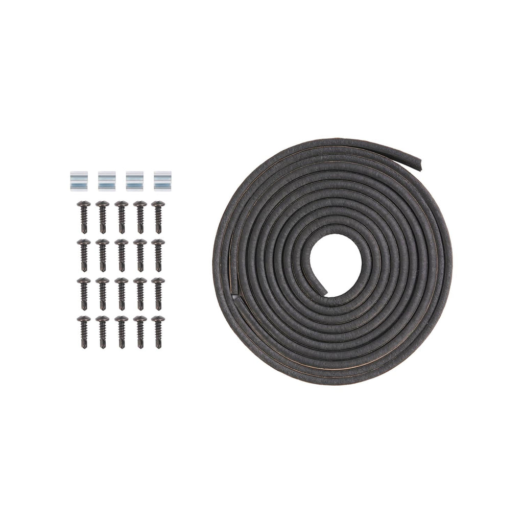 RV exit window gasket seal roll with small screws and hardware pieces