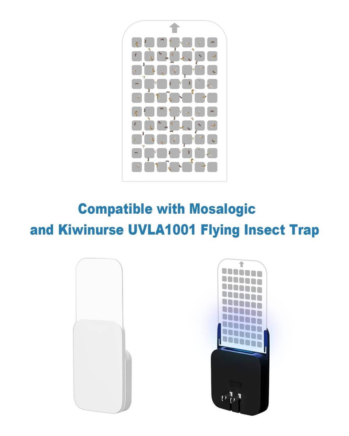 Flying insect trap replacement glue cards, 40-pack, grey grid adhesive refills