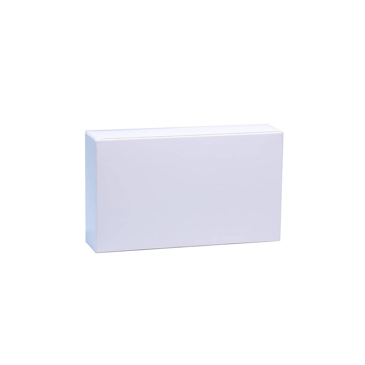 White blank tarot card box for 80 cards, rectangular with plain front panel