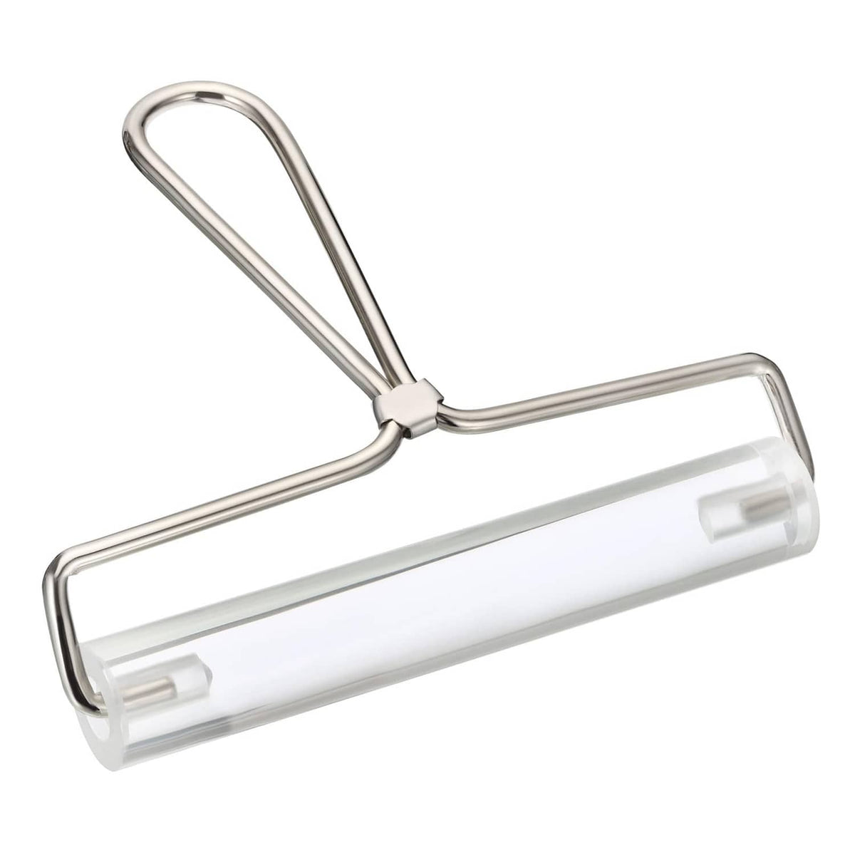 6-inch acrylic roller brayer with clear barrel and chrome handles