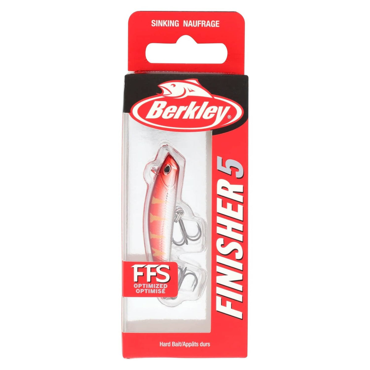 Berkley FINISHER sinking lure package with red header and blister card.