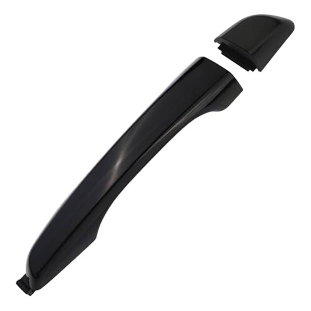 Black exterior door handle cover, long curved form with mounting ends