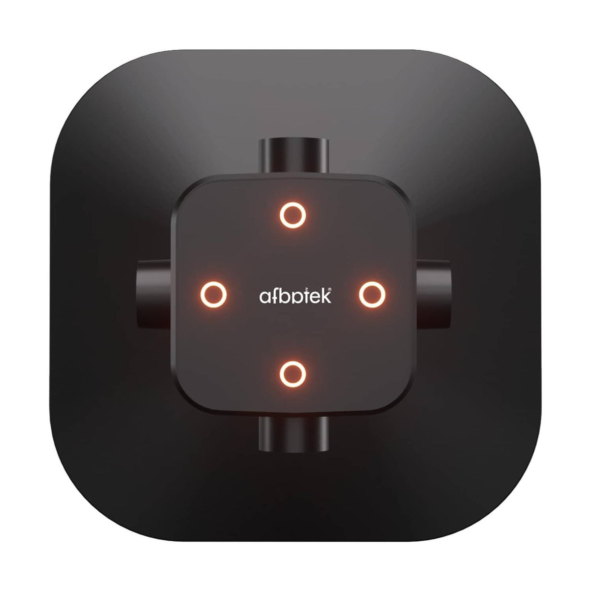 Black charging station front module with four glowing LED status lights