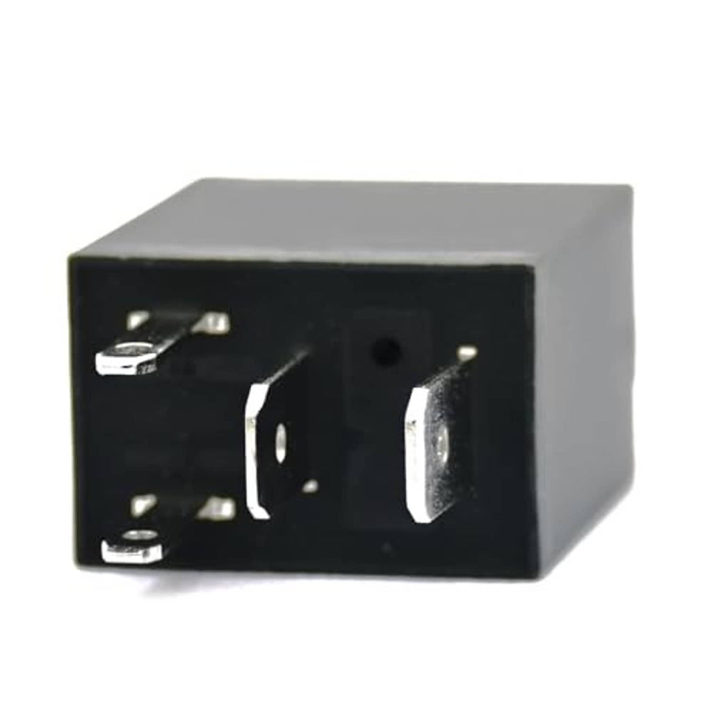 4-pin relay base with metal contact terminals, black plastic housing