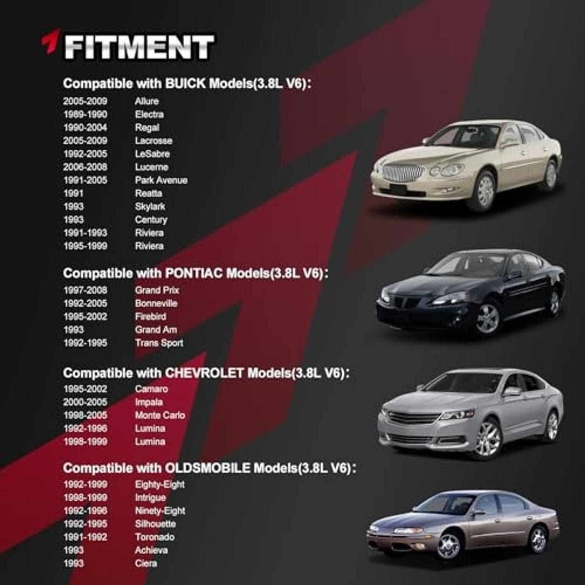 Compatibility poster for ignition control module with model car lineup