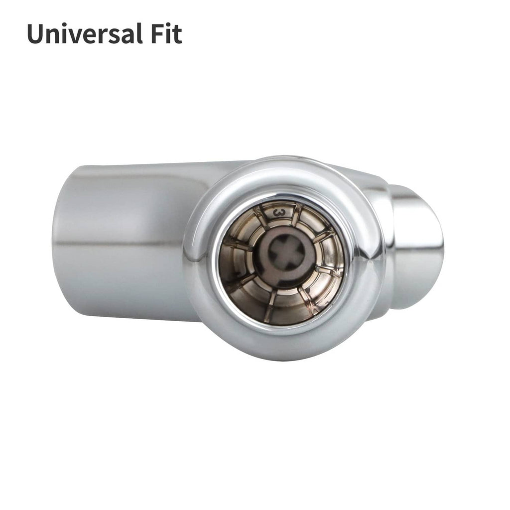 Chrome sink sprayer attachment front view showing internal spray core