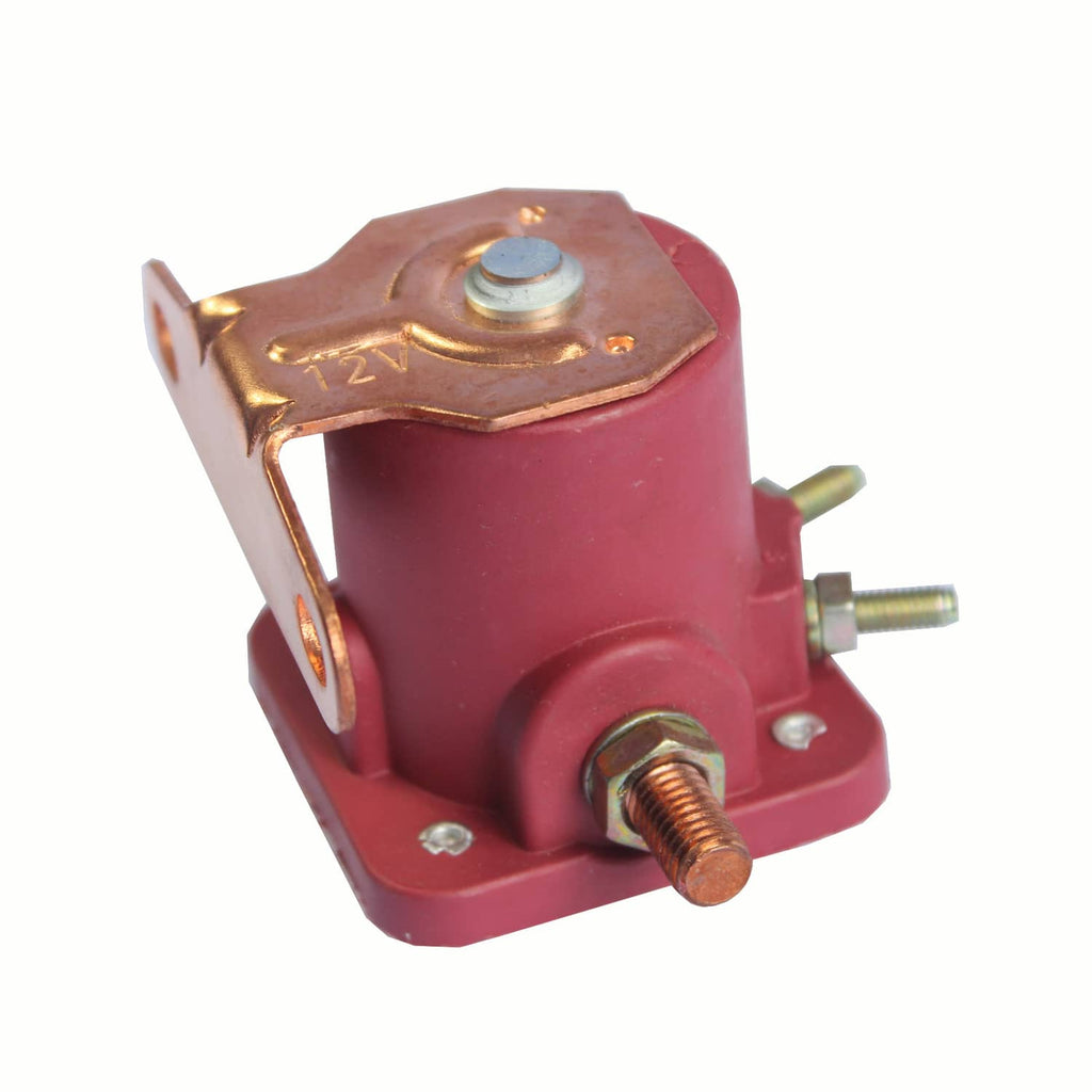 12V red solenoid relay with metal terminals and mounting screw