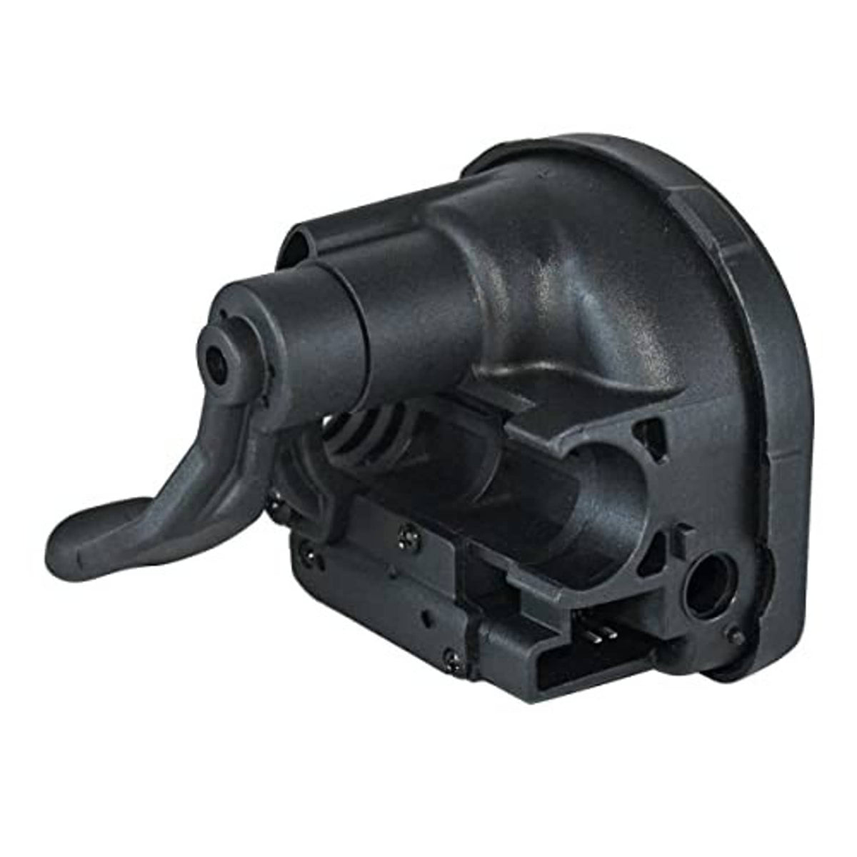 Thumb throttle control lever assembly, dark housing with exposed internal parts