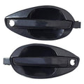 Front exterior door handle pair, black with circular key/lock openings