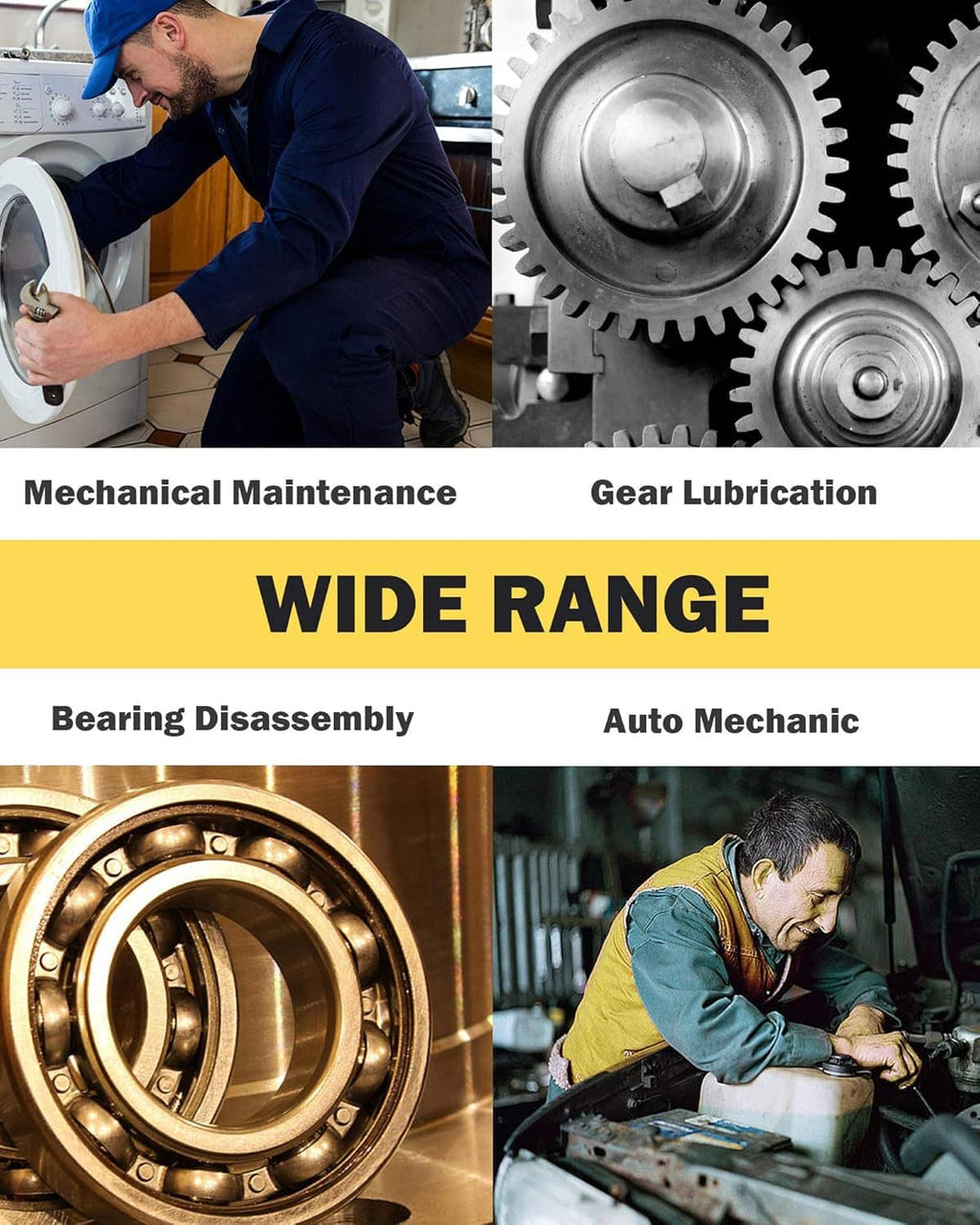 Mechanic and lubrication examples showing oil can use for gear lubrication and maintenance