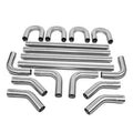 Stainless steel exhaust tubing kit with multiple 3-inch mandrel bends and straight pipes