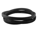 Black lawn mower drive belt, coiled loop