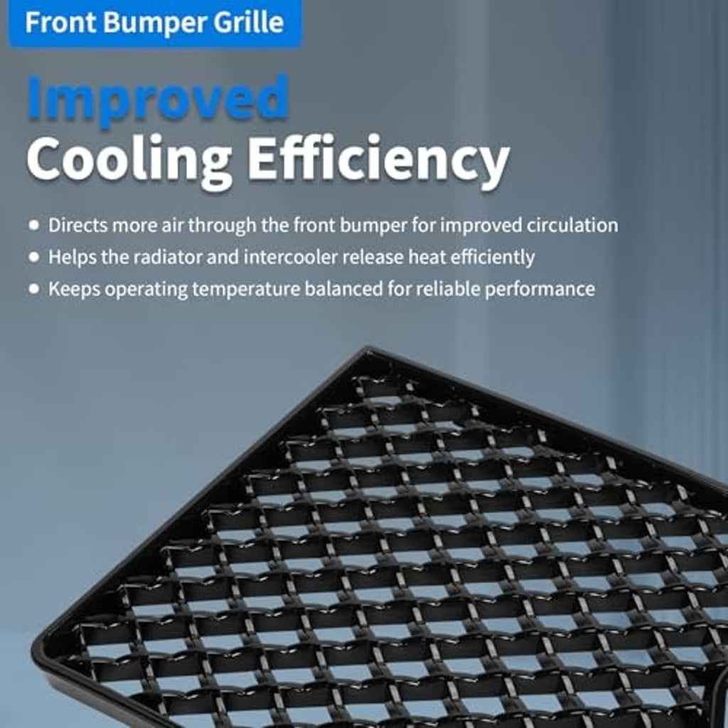 Front bumper grille mesh insert, black lattice grid panel for airflow