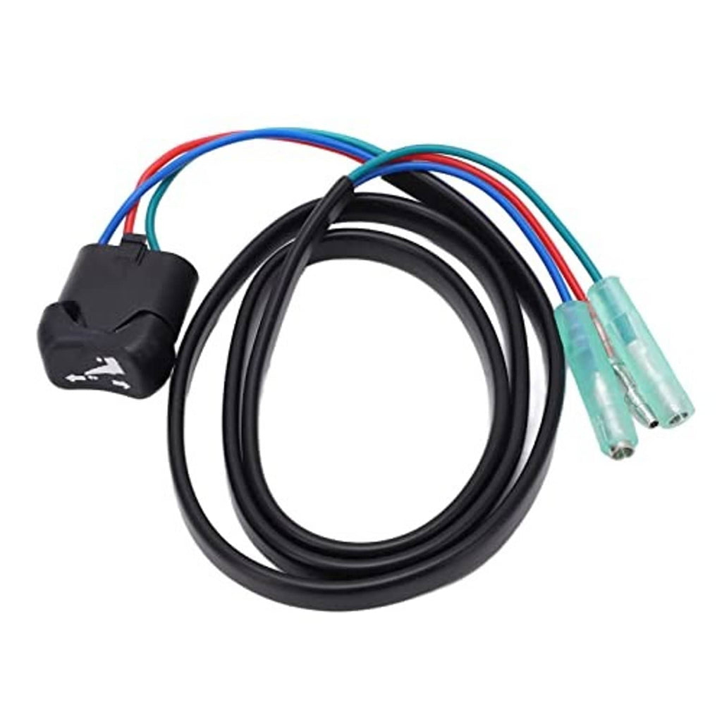 Trim/tilt remote control cable assembly with black plug and turquoise wire end terminals