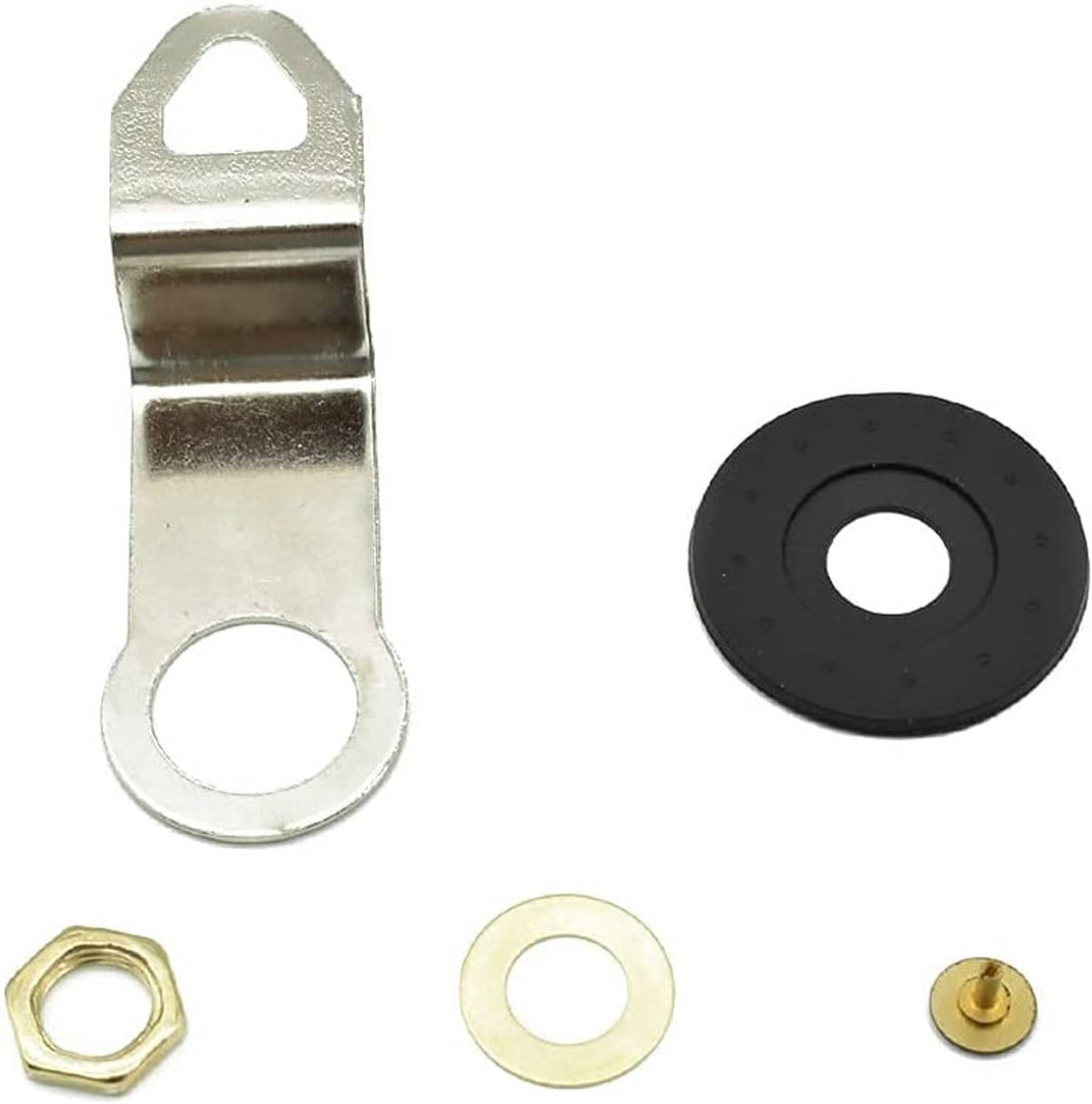 Clock movement replacement metal bracket with washers and black rubber gasket