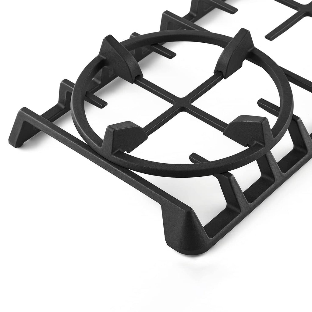 Black cast iron wok ring with grill grate legs for burner support